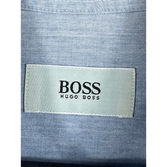 Boss By Hugo Boss Mens Size L Light Blue Long Sleeve Button Up Shirt - Picture 3 of 12